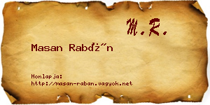 Masan Rabán névjegykártya